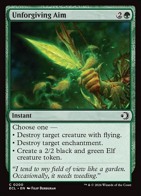 Unforgiving Aim — ECL #200 normal Magic card
