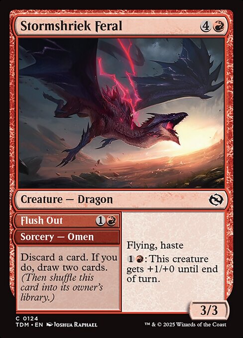 Stormshriek Feral // Flush Out — TDM #124 normal Magic card