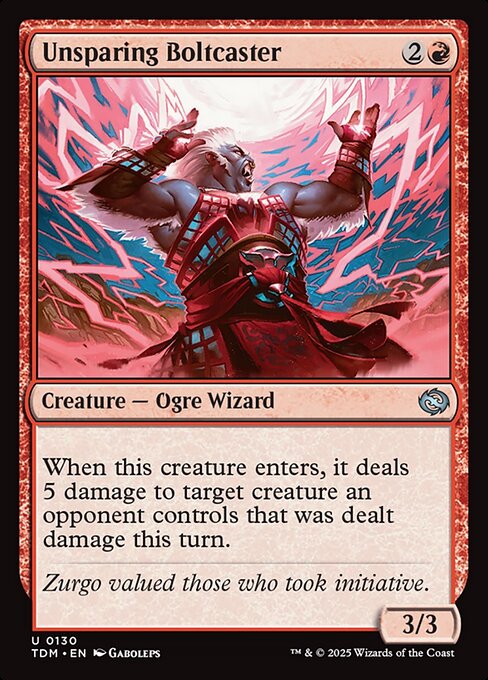 Unsparing Boltcaster — TDM #130 normal Magic card