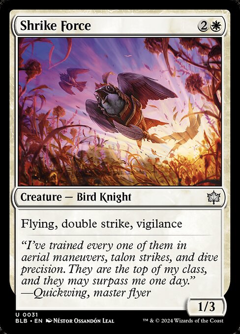 Shrike Force — BLB #31 normal Magic card