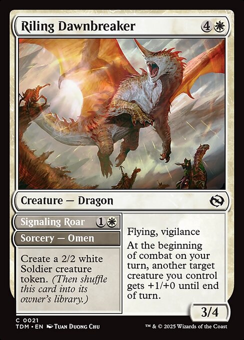Riling Dawnbreaker // Signaling Roar — TDM #21 normal Magic card