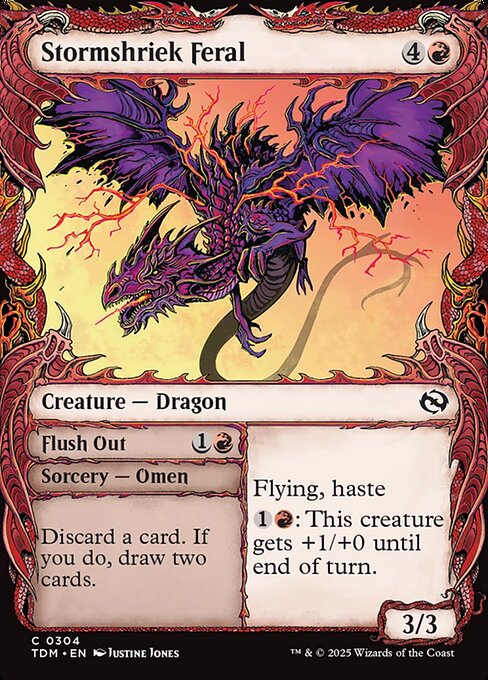 Stormshriek Feral // Flush Out — TDM #304 normal Magic card