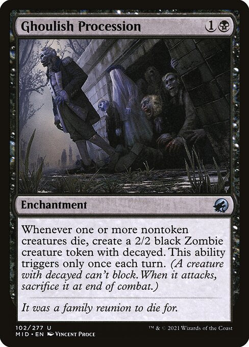 Ghoulish Procession — MID #102 normal Magic card