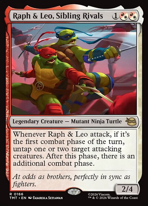 Raph & Leo, Sibling Rivals — TMT #166 normal Magic card