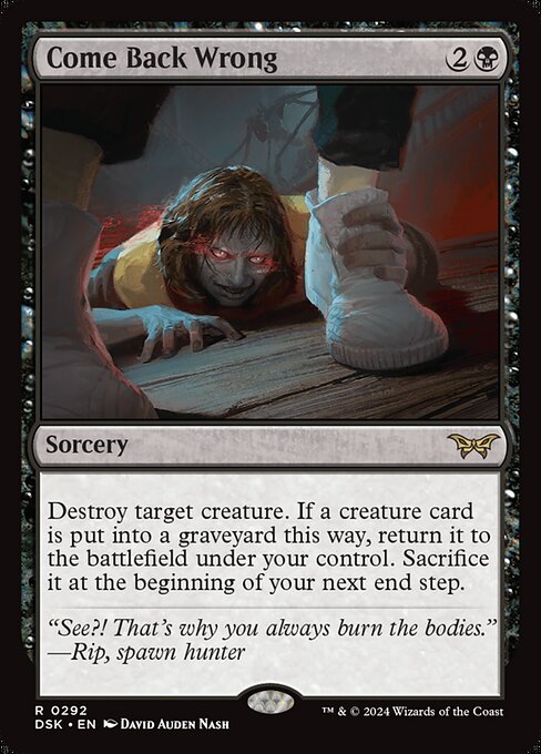 Come Back Wrong — DSK #292 normal Magic card