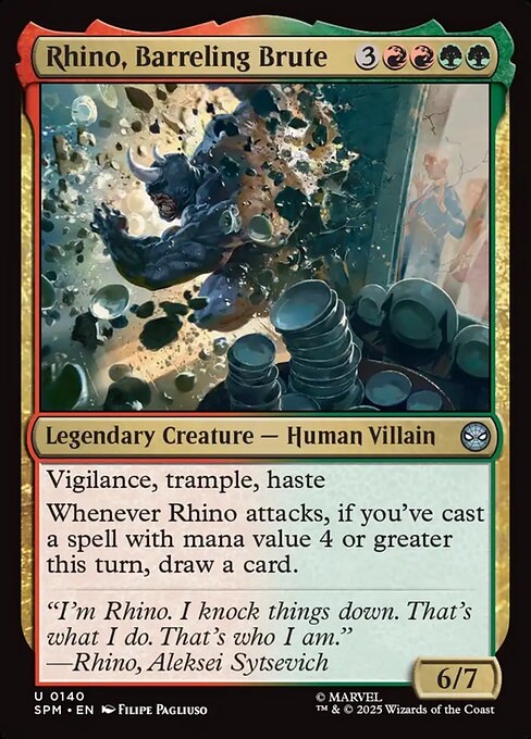 Rhino, Barreling Brute — SPM #140 normal Magic card