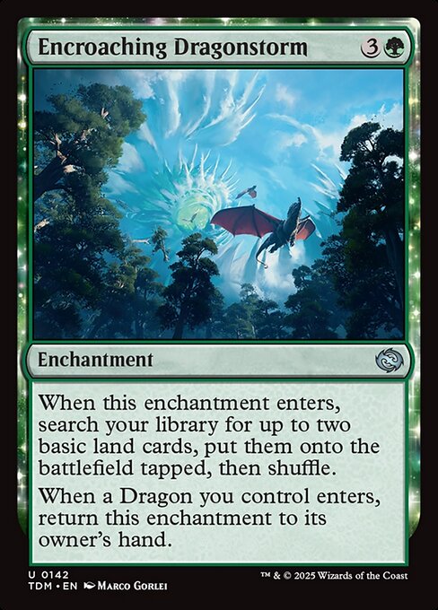 Encroaching Dragonstorm — TDM #142 normal Magic card
