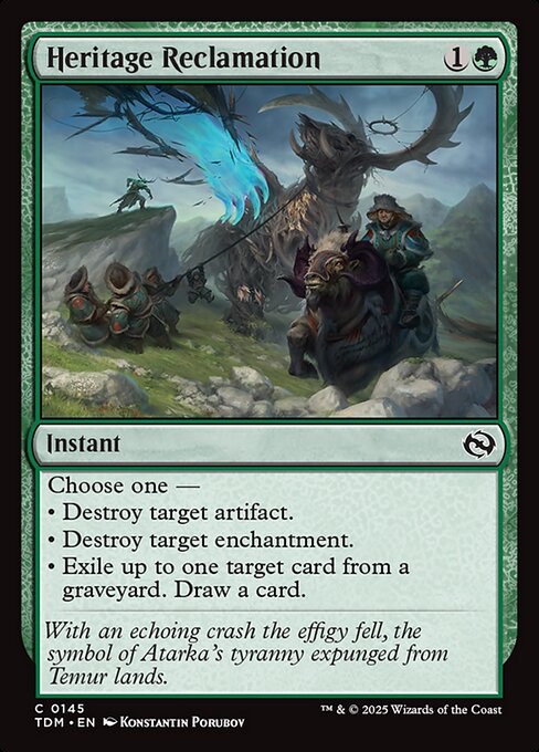 Heritage Reclamation — TDM #145 normal Magic card