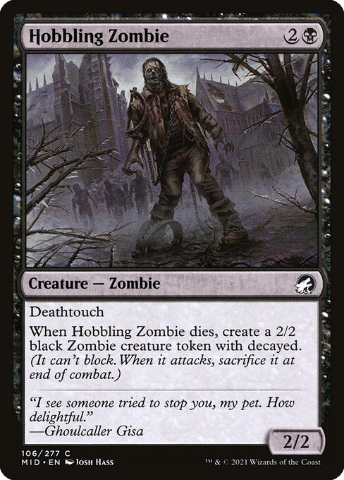 Hobbling Zombie — MID #106 normal Magic card