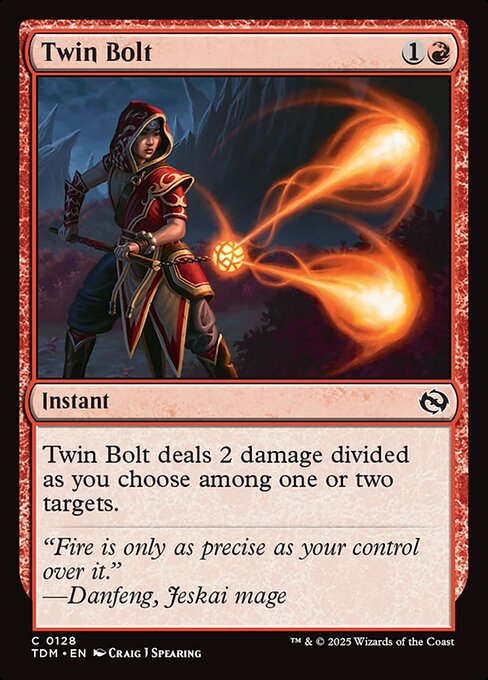 Twin Bolt — TDM #128 normal Magic card