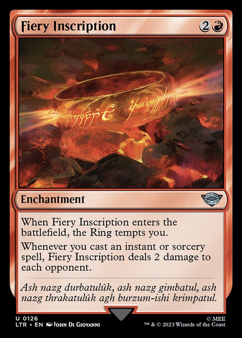 Fiery Inscription — LTR #126 normal Magic card