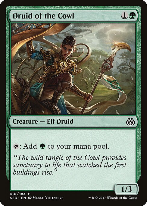 Druid of the Cowl — AER #106 normal Magic card
