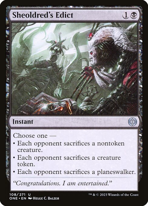 Sheoldred's Edict — ONE #108 normal Magic card