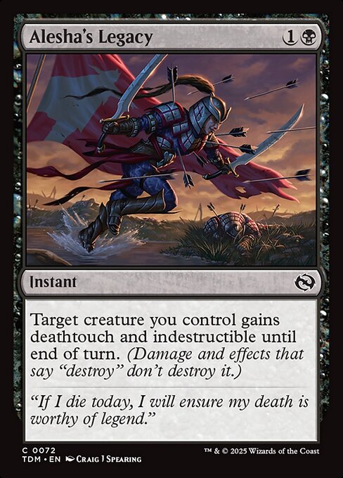 Alesha's Legacy — TDM #72 normal Magic card