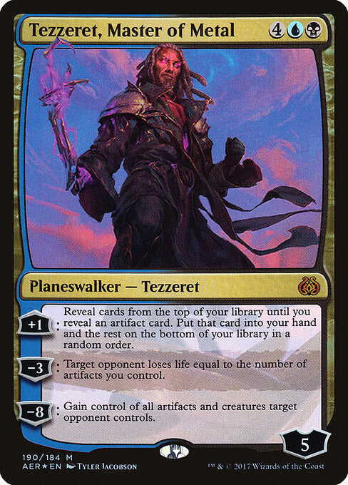 Tezzeret, Master of Metal — AER #190 foil Magic card