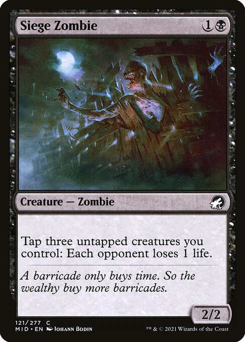 Siege Zombie — MID #121 normal Magic card