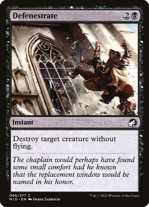 Defenestrate — MID #95 normal Magic card