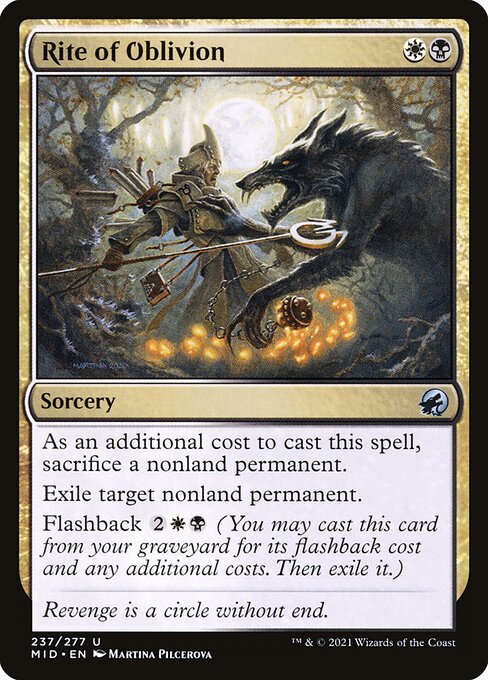 Rite of Oblivion — MID #237 normal Magic card